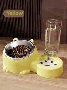PETSIN Cat Bowl 2-In-1 Double Bowl Automatic Drinking Water, Cat Food, Dog Food Basin, Pet Universal Food Basin, Neck Protection, Anti Knock Feeding Device,Multiple Colors Available - 500ml - View 6