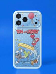 ShellaStory TOM & JERRY X SHEIN 時尚高端印花圖案手機保護殼設計，完美兼容 ，可愛時尚且精緻 - 彩色 - 查看 1