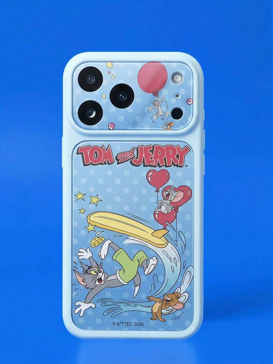 ShellaStory TOM & JERRY X SHEIN 時尚高端印花圖案手機保護殼設計，完美兼容 ，可愛時尚且精緻 - 彩色 - 查看 1