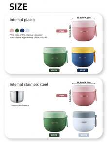 600ml Soup Cup, Breakfast Bowl, Portable Soup & Milk Container, Fresh-Keeping Bowl For Students & Office Workers, Mini Lunch Box - Multicolor - View 10