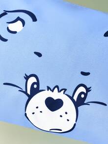 SHEIN X Care Bears Colorful Bear Face Multi-Purpose Zipper Bag, Portable, Available As Single Or Set, Great For Cosmetics, Tech Gadgets And Personal Use - Purple and blue powder - View 7