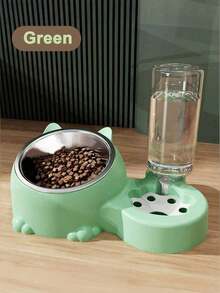 PETSIN Cat Bowl 2-In-1 Double Bowl Automatic Drinking Water, Cat Food, Dog Food Basin, Pet Universal Food Basin, Neck Protection, Anti Knock Feeding Device,Multiple Colors Available - 500ml - View 5