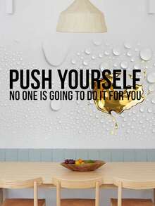 1pc Motivational Words Wall Decal Vinyl Sticker Quote Waterproof Decal Stickers Wall Stickers For Home Office Gym Bedroom Decor, Stickers, Wall Decal, Vinyl Decal For Home Decorations, Spring Decoration Items Refresh Your Home, Festival Decoration - Multicolor - View 11