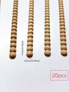 10pcs Unfinished Semi-Circle Beaded Wooden Trim, Suitable For Diy Decoration, Cabinets, Furniture, Inlay, Shiplap, And Other Projects - Beige - View 11