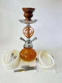 1Set Mini Glass Hookah Set, Single/Double Hose Shisha Pipe, Portable Smoking Water Pipe For Home Party Travel, No Electricity Needed, Lightweight Durable Glass, Multiple Colors Available - one-size - View 15