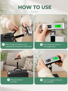 Teckwe T-Shaped Digital Luggage Scale, Portable Handheld Baggage Scale With LCD Display, Dual-Unit Kg/Lb Suitcase WeighingTool For TravelBuilt-In Button Battery - default - View 2