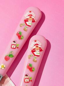 Strawberry Shortcake X SHEIN Strawberry Doll, Tableware Set 2-Piece Stainless Steel Fork And Spoon - Pink - View 5