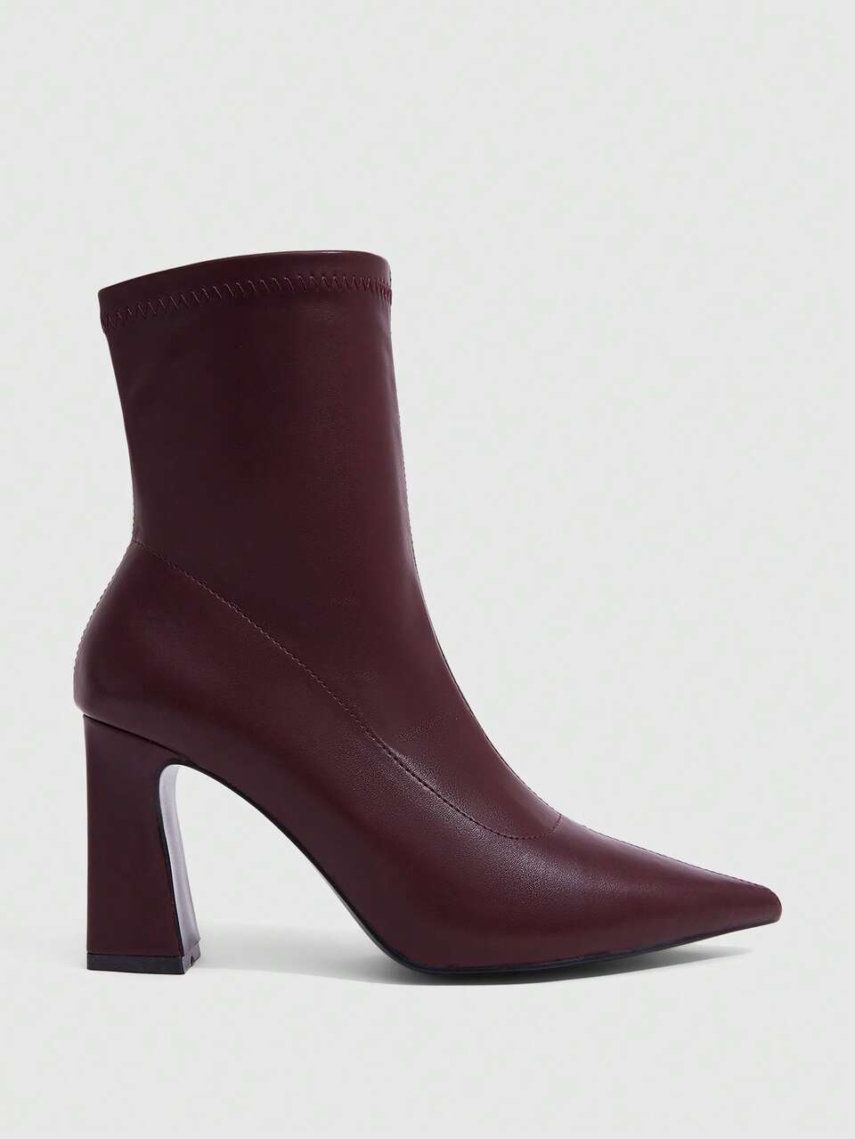 CUCCOO SZL Pointed Thick-Heeled Elastic Short Boots, Autumn And Winter Thin Versatile Commuter Thin Boots