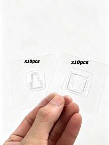 Double Sided Adhesive Wall Hook, Wall Mounted Buckle Hook, Waterproof Transparent Storage Fixing Hook, Buckle Hook For Kitchen Bathroom Toilet, Household Socket Fixer - Multicolor - View 8