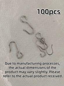 10/20/40/60/100pcs Metal Curtain Track Hooks - S-Shape Small Drape Hooks, Pin Hooks, Roller Gliders For Ceiling Mount Track, Curtain & Shower Rod, Home Bathroom Decor, Fall Decor, Back To School, Ceiling Hangers - Silver - View 10