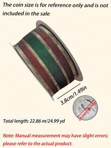 1.5 Inch Wired Edge Ribbon, 25 Yards Per Roll, Assorted Plaid Check Sheer Fabric Wired Ribbon, Multi‑Pattern Decorative Ribbon For Gift Wrapping, Bow Making, Christmas Holiday Home Decoration, DIY Craft Ornament Supplies - multicolor - View 4