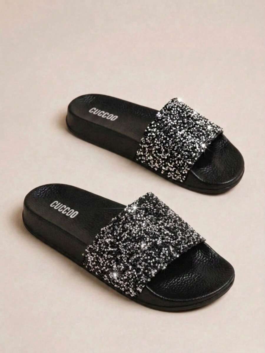 HighSole Woman Shoes Flat Simple Everyday Fashion Slippers For Summer Vacation Shoes Summer Spring Shoes Spring Break Easter For Casual Beach Style For Christmas - Black - View 1