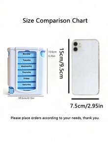 7-Day Stackable Pill Box, 4 Times Daily Compartment Travel Medicine Organizer For Vitamins & Medication, Ideal Gift For Elderly - Multicolor - View 6