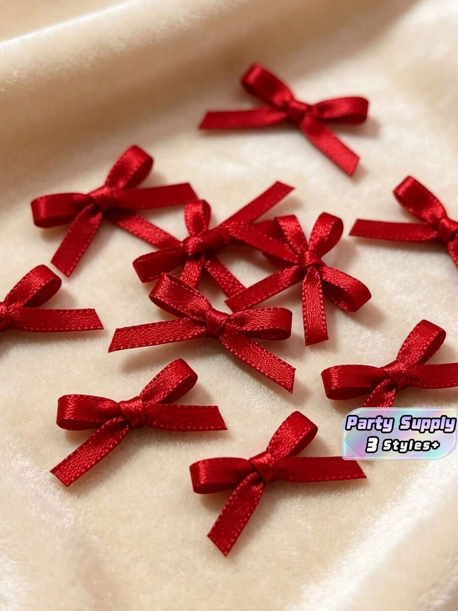 Burgundy Ribbon Bows 10/50/100 Pack – Rich Color Gift Bows For Valentine's Day, Versatile Craft Hair Decor Party Supply - burgundy - View 1