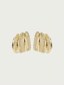 Glisma 18 Gold Earrings Light Luxury Niche Personalized Earrings - Gold - View 6