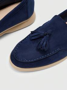 CUCCOO BIZCHIC Women's Round Toe Flat Loafers, Removable, Suitable For Daily Casual Wear, Applicable For Office And Outdoor Fall Shoes - Dark blue. - View 4
