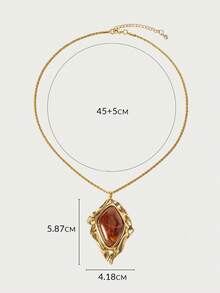 Glisma 18k Resin Necklace Niche Personalized Necklace - Gold-brown necklace - View 5