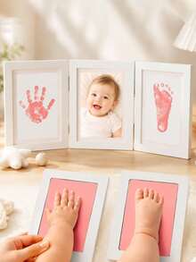 Newborn Birth Commemorative Hand And Foot Print Pad, Baby One-Year-Old Commemorative Products, Baby Growth Souvenirs, Excluding Photo Frames - Multicolor - View 1