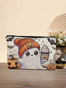 Festive Halloween Canvas Hand Bag, Versatile Organizer Pouch, Suitable As Pencil Case, Cosmetic Bag And Toiletry Bag - View 11