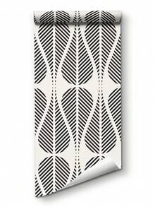 1PC Black White Diagonal Geometric Line Teardrop Pattern Self Adhesive Peel And Stick Removable Wallpaper Sticker For Cabinet Countertop Bedroom Kitchen Wall Decoration Living Room Furniture Wardrobe Door Surface Covering - multicolor - View 10