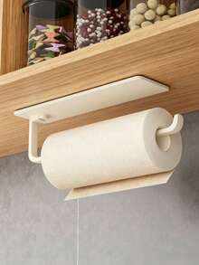 1PC UnderCabinet Paper Towel Holder Shelf SelfAdhesive WallMount Sturdy Plastic Rustproof SpaceSaving Vertical Rack EasyInstall Kitchen Bathroom Laundry Quick Access Strong Load Bearing Modern Essential - View 5