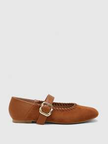 CUCCOO BIZCHIC Sepatu Flat Wanita Kasual dan Nyaman, Model Slip-On untuk Berpergian - kuning kecoklatan - View 1