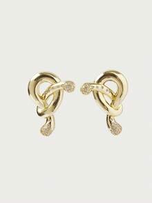 Glisma 18 Gold Earrings Light Luxury Niche Personalized Earrings - Gold - View 11
