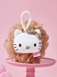 HELLO KITTY AND FRIENDS | SHEIN Cute  Bath Brushes, Bath Sponges, And Ultra-Soft Foaming Nets With Fun, Oversized Designs For Bathing, Complete With A Hanging Rope. - coffee color - View 3