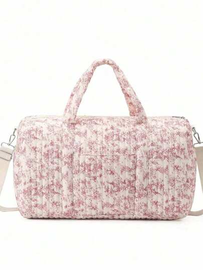Found Favorite Large-Sized Retro Pink Boston Bag, Suitable For Storing Various Travel Items. Makeup Bag Beach Bag, Vacation Essential, Study Supplies Bag Travel Item