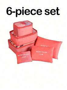 Set 6 Tas Penyimpanan Perjalanan, Organizer Serbaguna dengan Tas Kosmetik & Kantong Kebersihan, Tas Koper Lipat Anti Debu untuk Pakaian, Sepatu, Pakaian Dalam, Perlengkapan Penyimpanan Lemari untuk Kamar Tidur dan Sekolah - MultiWarna - View 17