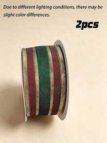 1.5 Inch Wired Edge Ribbon, 25 Yards Per Roll, Assorted Plaid Check Sheer Fabric Wired Ribbon, Multi‑Pattern Decorative Ribbon For Gift Wrapping, Bow Making, Christmas Holiday Home Decoration, DIY Craft Ornament Supplies - multicolor - View 19