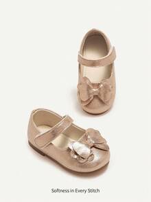 Cozy Pixies A Pair Of Pink Party Princess Bow  For Infants Cute And Simple, Everyday Wear Baby Flats - Pink - View 2