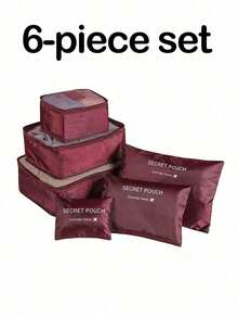 Set 6 Tas Penyimpanan Perjalanan, Organizer Serbaguna dengan Tas Kosmetik & Kantong Kebersihan, Tas Koper Lipat Anti Debu untuk Pakaian, Sepatu, Pakaian Dalam, Perlengkapan Penyimpanan Lemari untuk Kamar Tidur dan Sekolah - MultiWarna - View 12
