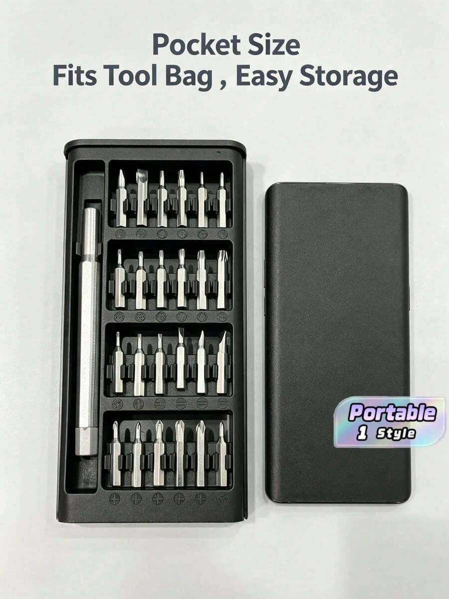 مجموعة مفكات دقيقة، طقم مفكات صغيرة من الفولاذ مع رأس مسطح، طقم أدوات إصلاح مع علبة تخزين متوافق مع آيفون وأجهزة الألعاب والساعات والأجهزة اللوحية والكمبيوتر الشخصي - متعدد الألوان - مشاهدة 1