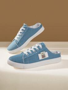 CUCCOO EASI Women's Shoes Are Fashionable And Casual Solid-Color Canvas Shoes, A Must For Spring And Summer Vacation Back-To-School Season - Royal Blue - View 3