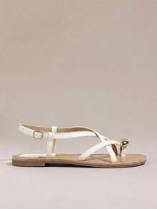 HighSole Women's Fashion Casual Vacation Flat Sandals - White - View 2