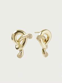 Glisma 18 Gold Earrings Light Luxury Niche Personalized Earrings - Gold - View 3