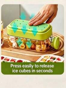 One-Piece 2-In-1 Ice Cube And Water Bottle, Large Capacity Ice, Portable Ice Cup With Straw, Squeeze-Release Ice Cube, Reusable Ice Mold For Cold Drinks, Suitable For Kitchen Family Fridge Freezing, Outdoor Camping, Picnic, Beach Trip, Party, Fruit - Multicolor - View 5