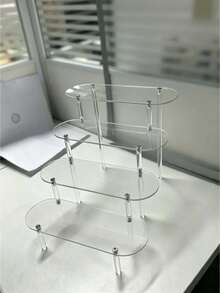 1pc Transparent Acrylic Tiered Display Stand, Versatile Desktop Acrylic Organizer For Figurines, Perfumes, Cosmetics, Accessories. Multi-Layer Organizer Display Stand Cake Stand Perfume Rack, Home Storage Display Stand Jewelry Cosmetics Display Stand - Multicolor - View 10