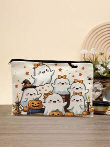 Festive Halloween Canvas Hand Bag, Versatile Organizer Pouch, Suitable As Pencil Case, Cosmetic Bag And Toiletry Bag - View 8