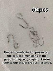 10/20/40/60/100pcs Metal Curtain Track Hooks - S-Shape Small Drape Hooks, Pin Hooks, Roller Gliders For Ceiling Mount Track, Curtain & Shower Rod, Home Bathroom Decor, Fall Decor, Back To School, Ceiling Hangers - Silver - View 8