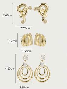 Glisma 18 Gold Earrings Light Luxury Niche Personalized Earrings - Gold - View 8