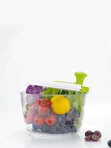 1Pc Manual Fruit Vegetable Salad Spinner Kitchen Salad Dehydrator Hand Crank Water Draining Drying Tool For Washing Fruits Vegetables Household Kitchen Gadget Supplies - Drain Basket - View 6