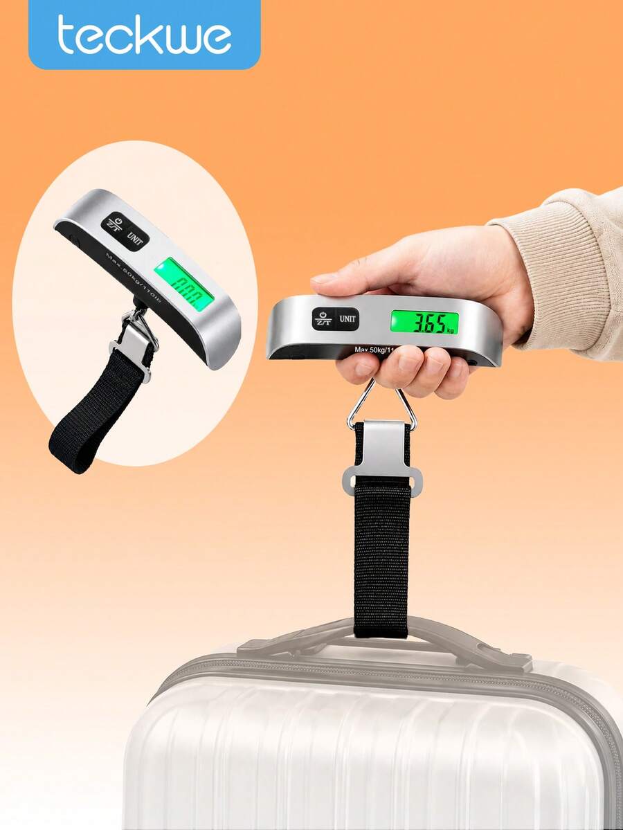 Teckwe T-Shaped Digital Luggage Scale, Portable Handheld Baggage Scale With LCD Display, Dual-Unit Kg/Lb Suitcase WeighingTool For TravelBuilt-In Button Battery - default - View 1
