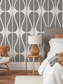 1PC Black White Diagonal Geometric Line Teardrop Pattern Self Adhesive Peel And Stick Removable Wallpaper Sticker For Cabinet Countertop Bedroom Kitchen Wall Decoration Living Room Furniture Wardrobe Door Surface Covering - multicolor - View 3