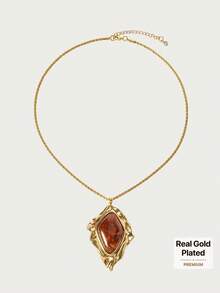 Glisma 18k Resin Necklace Niche Personalized Necklace - Gold-brown necklace - View 1