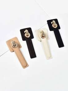 Adjustable Faux Leather & Metal Buckle Fastener – Decorative Clasp For Fur Coats And Outerwear - multicolor - View 8