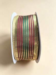 1.5 Inch Wired Edge Ribbon, 25 Yards Per Roll, Assorted Plaid Check Sheer Fabric Wired Ribbon, Multi‑Pattern Decorative Ribbon For Gift Wrapping, Bow Making, Christmas Holiday Home Decoration, DIY Craft Ornament Supplies - multicolor - View 5