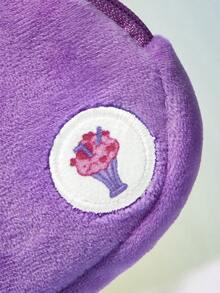 SHEIN X Care Bears 1個可愛卡通零錢包，立體造型，可收納硬幣、卡片、鑰匙等小物，可掛在包包上 - 紫色 - 查看 2