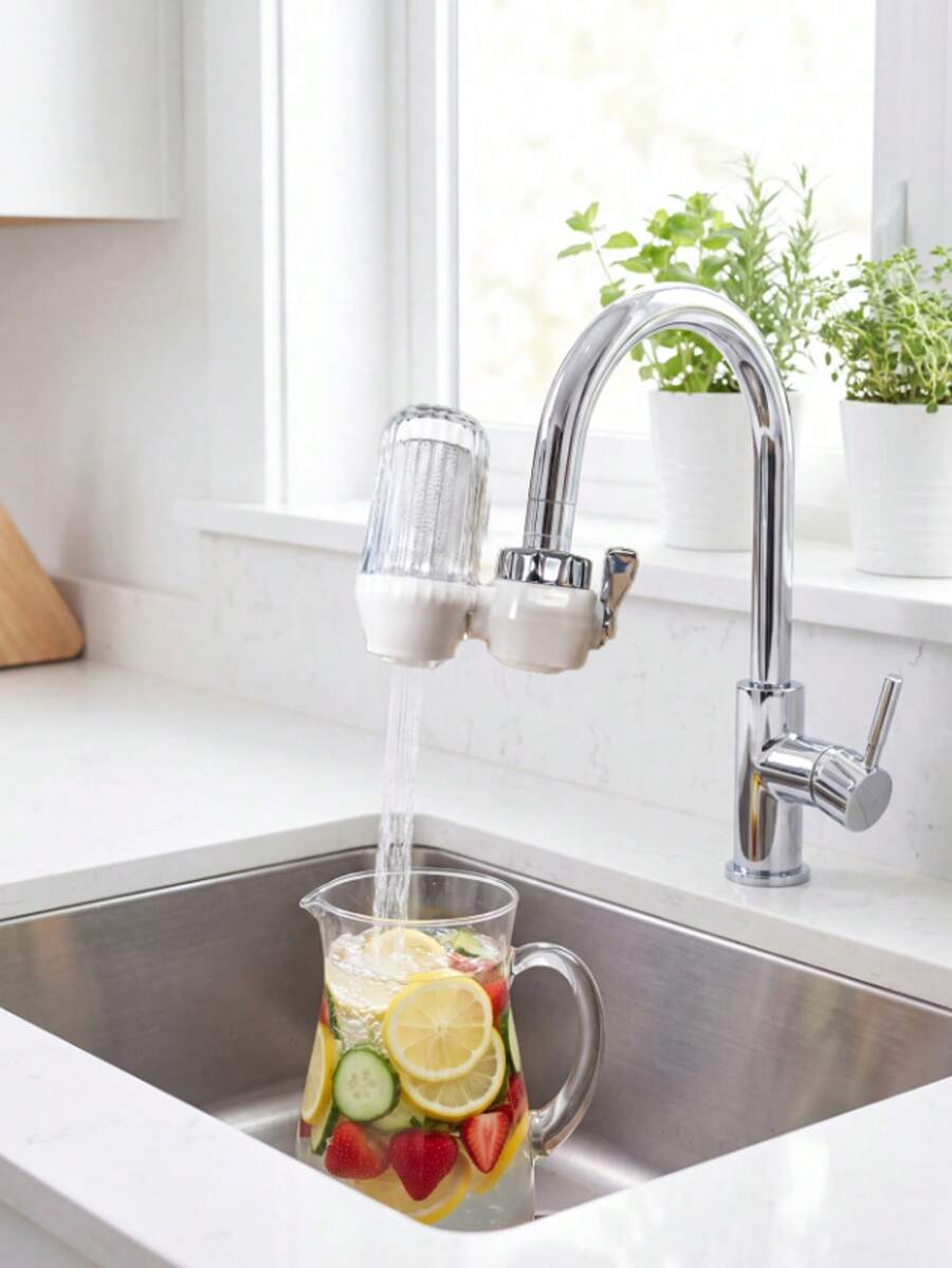 Sink Water Filter, Faucet Water Filter (No Light), Activated Carbon Faucet Water Filter For Chlorine, Limescale, Heavy Metals, And Odor Removal - Water Purifier - View 1